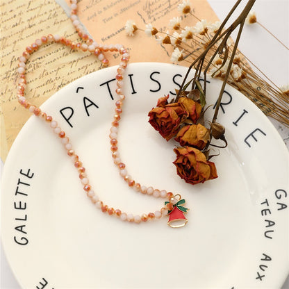 Christmas Necklace Santa Claus Little Snowman Elk Pendant Rice Bead Necklace Christmas Gift