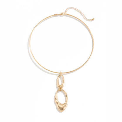 Personalized Hug Spring Mouth Open Collar Choker Female Minimalist Ins Cold Metal Item Jewelry